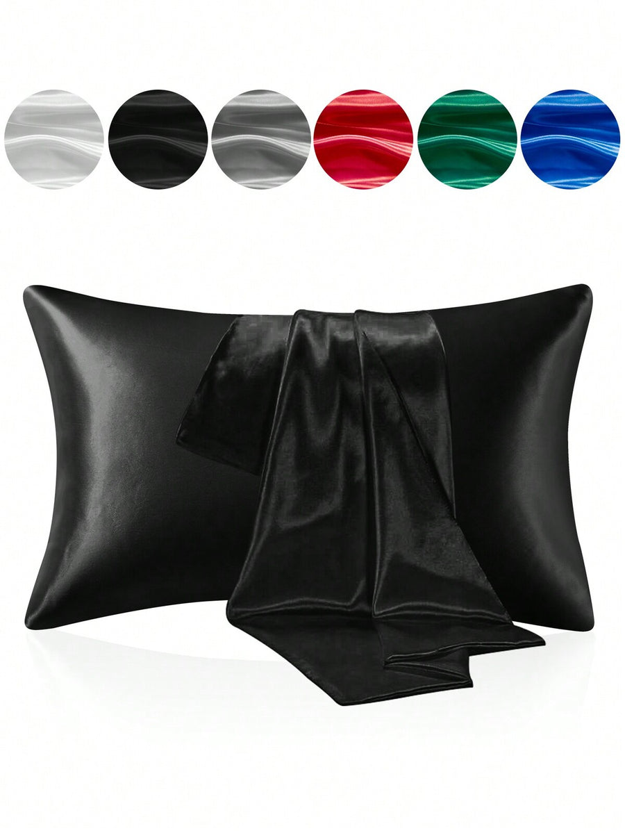 1pc Satin Pillowcase, Silk Pillowcase For Hair And Skin Care, Luxurious Silky Soft And Breathable, No Filling, Machine Washable, Autumn Decor