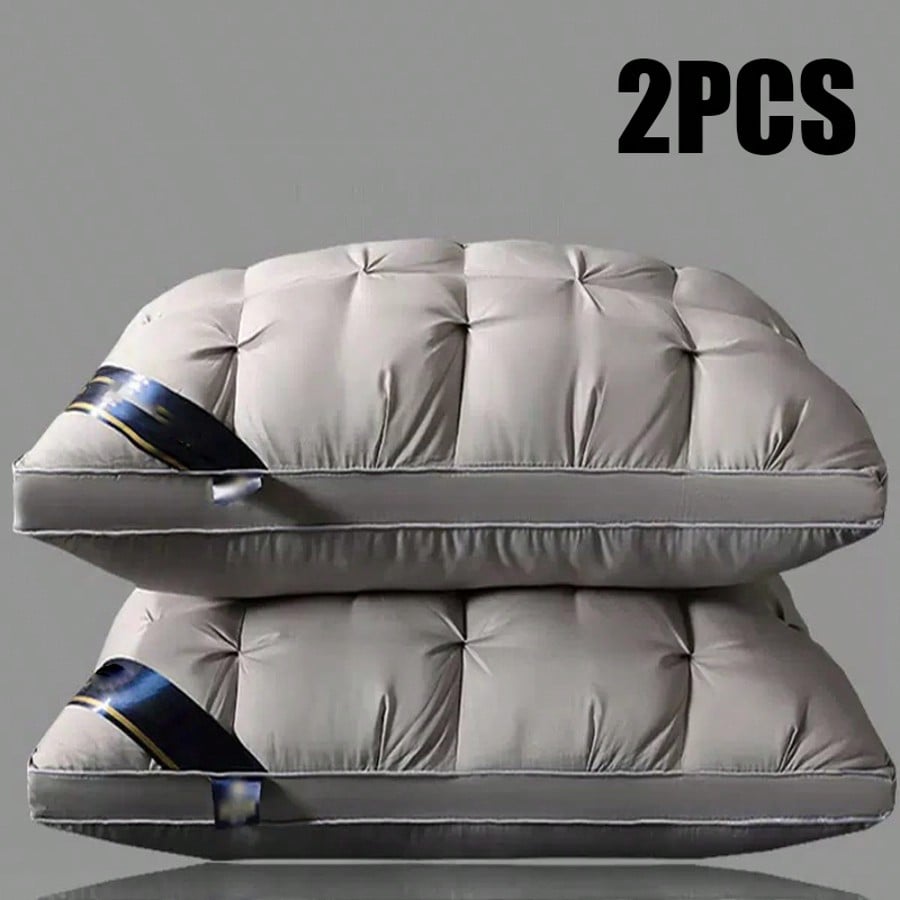 2 Piece Pillow Set Queen , Bed Soft Support Queen Pillow 2 Piece Pillow Set , Hotel Collection Standard/Queen Bed Pillow Set Set Of 2 Down Alternative Bedding For Supine, Stomach Or Side Sleepers Luxury Hotel Comfort Pillow Holiday Gift (White)